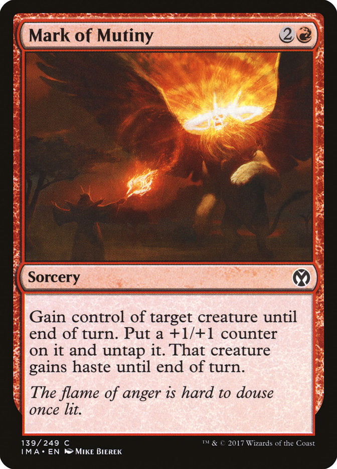 Mark of Mutiny – Common Magic: The Gathering card from Iconic Masters (#139)