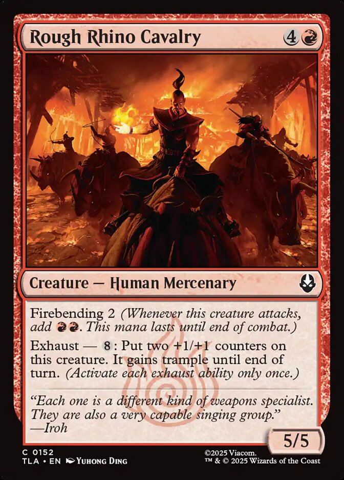 Rough Rhino Cavalry – Common Magic: The Gathering card from Avatar: The Last Airbender (#152)