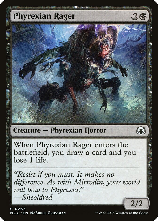 Phyrexian Rager – Common Magic: The Gathering card from March of the Machine Commander (#265)
