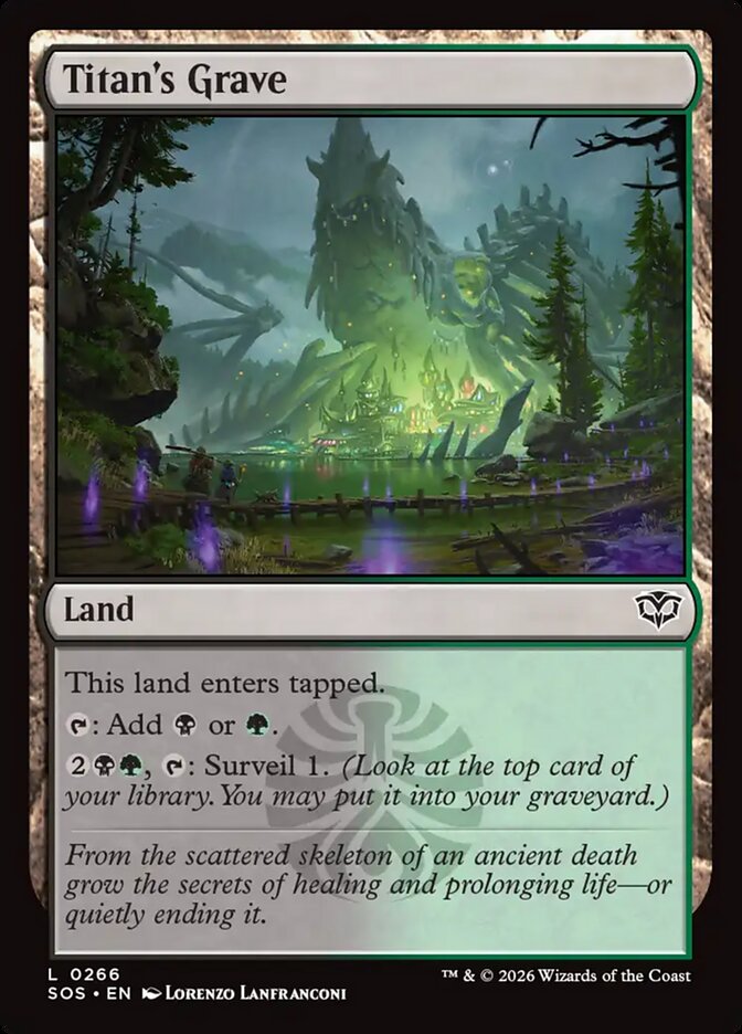 Titan's Grave – Common Magic: The Gathering card from Secrets of Strixhaven (#266)