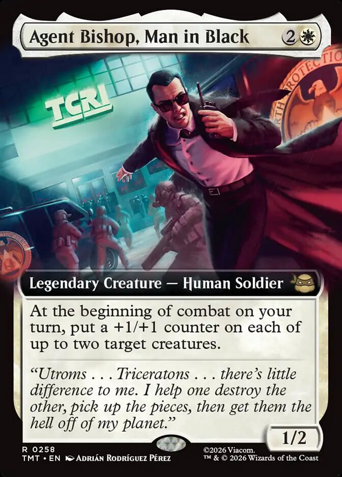 Agent Bishop, Man in Black – Rare Magic: The Gathering card from Teenage Mutant Ninja Turtles (#258)