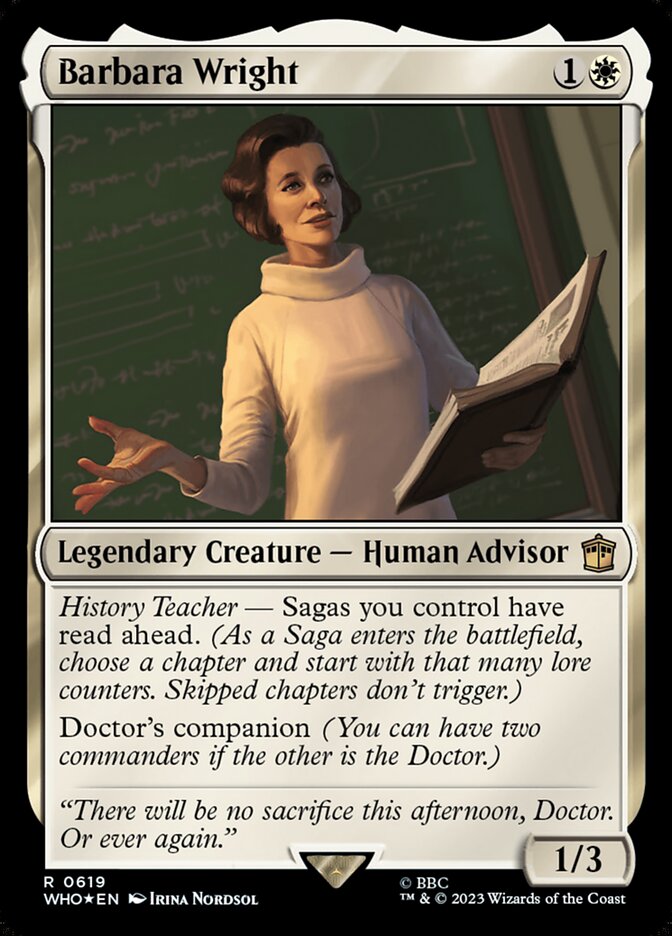 Barbara Wright – Rare Magic: The Gathering card from Doctor Who (#619)