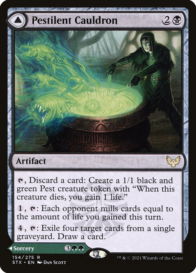 Pestilent Cauldron // Restorative Burst – Rare Magic: The Gathering card from Strixhaven: School of Mages (#154)