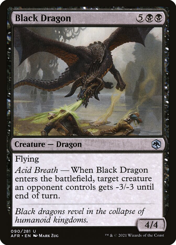 Black Dragon – Uncommon Magic: The Gathering card from Adventures in the Forgotten Realms (#90)