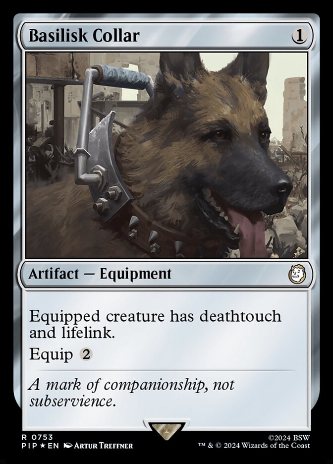Basilisk Collar – Rare Magic: The Gathering card from Fallout (#753)