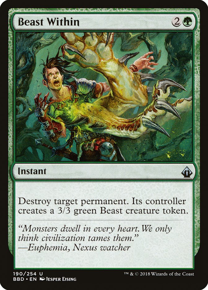 Beast Within – Uncommon Magic: The Gathering card from Battlebond (#190)