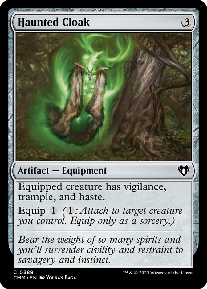 Haunted Cloak – Common Magic: The Gathering card from Commander Masters (#389)