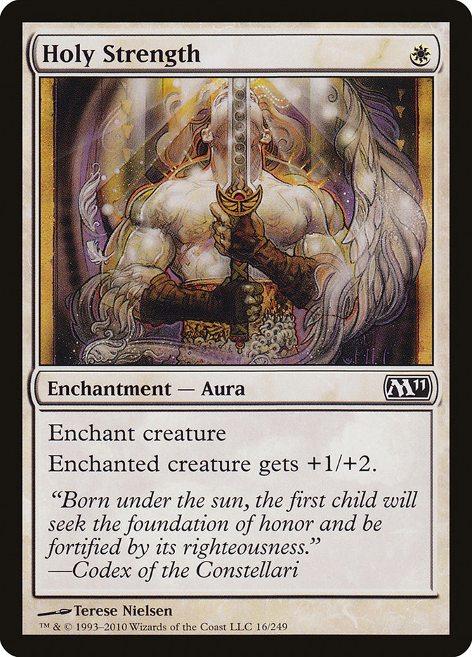 Holy Strength – Common Magic: The Gathering card from Magic 2011 (#16)