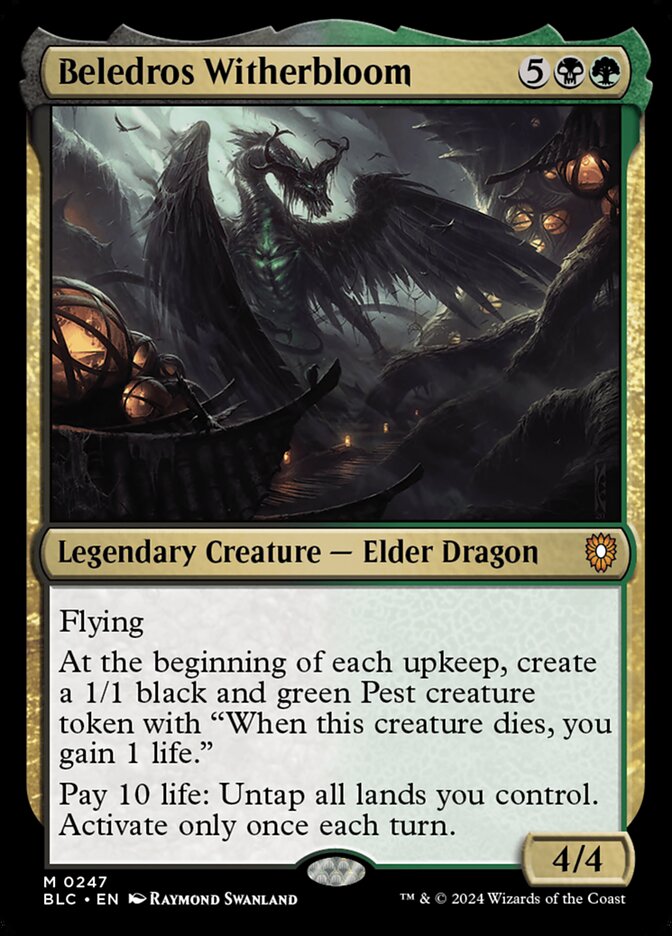 Beledros Witherbloom – Mythic Magic: The Gathering card from Bloomburrow Commander (#247)