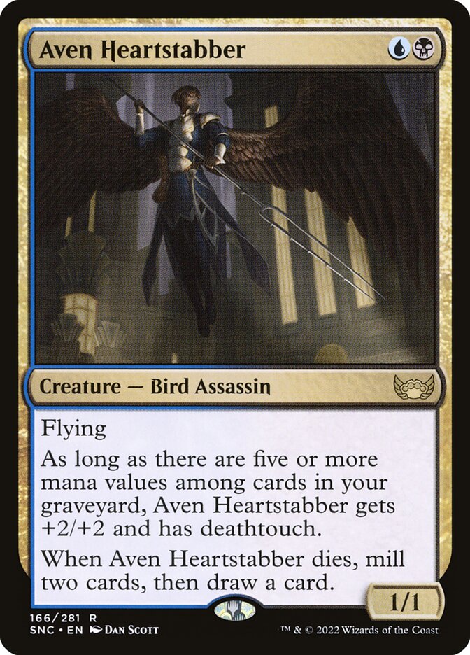 Aven Heartstabber – Rare Magic: The Gathering card from Streets of New Capenna (#166)