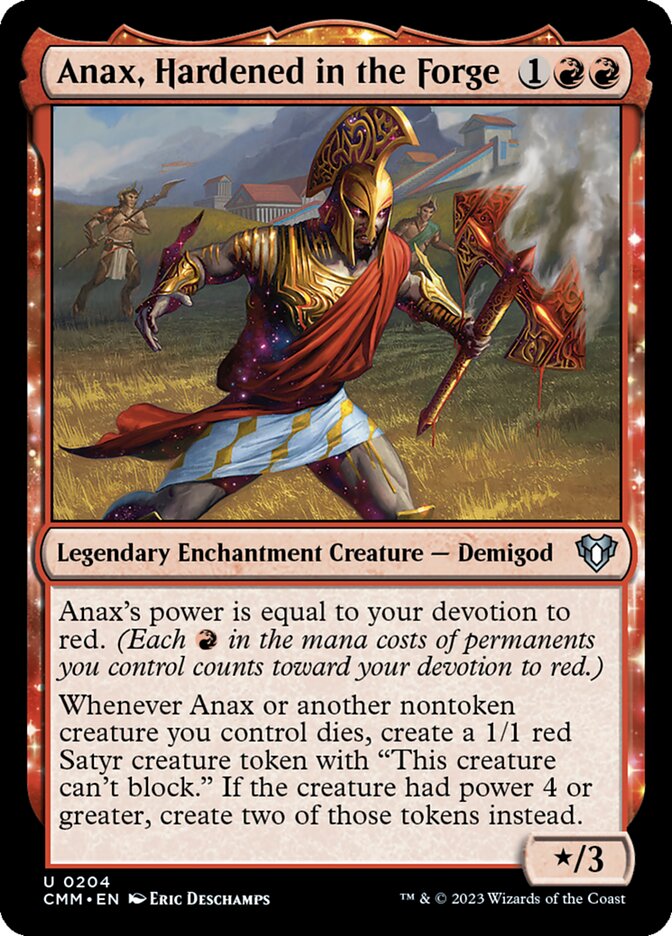 Anax, Hardened in the Forge – Uncommon Magic: The Gathering card from Commander Masters (#204)