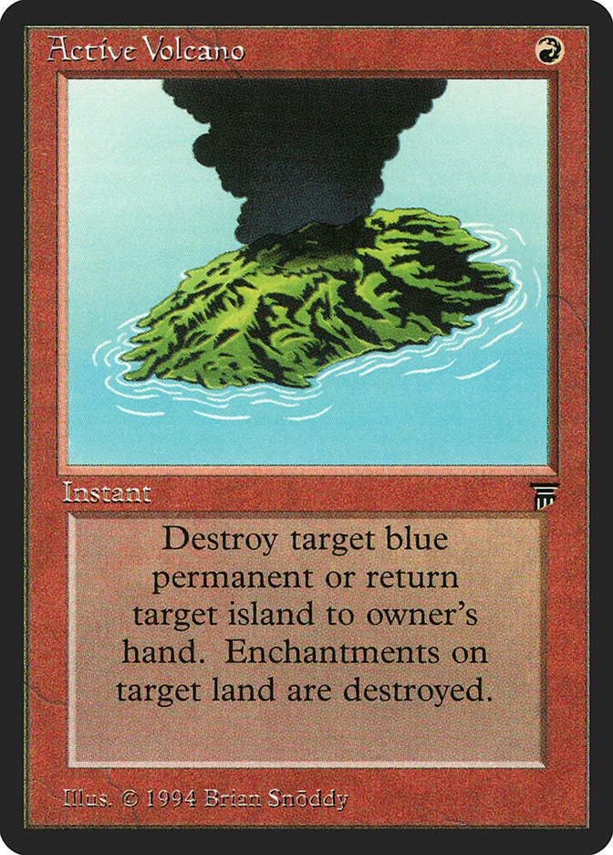 Active Volcano – Common Magic: The Gathering card from Legends (#130)