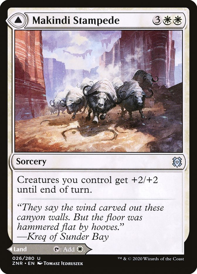 Makindi Stampede // Makindi Mesas – Uncommon Magic: The Gathering card from Zendikar Rising (#26)