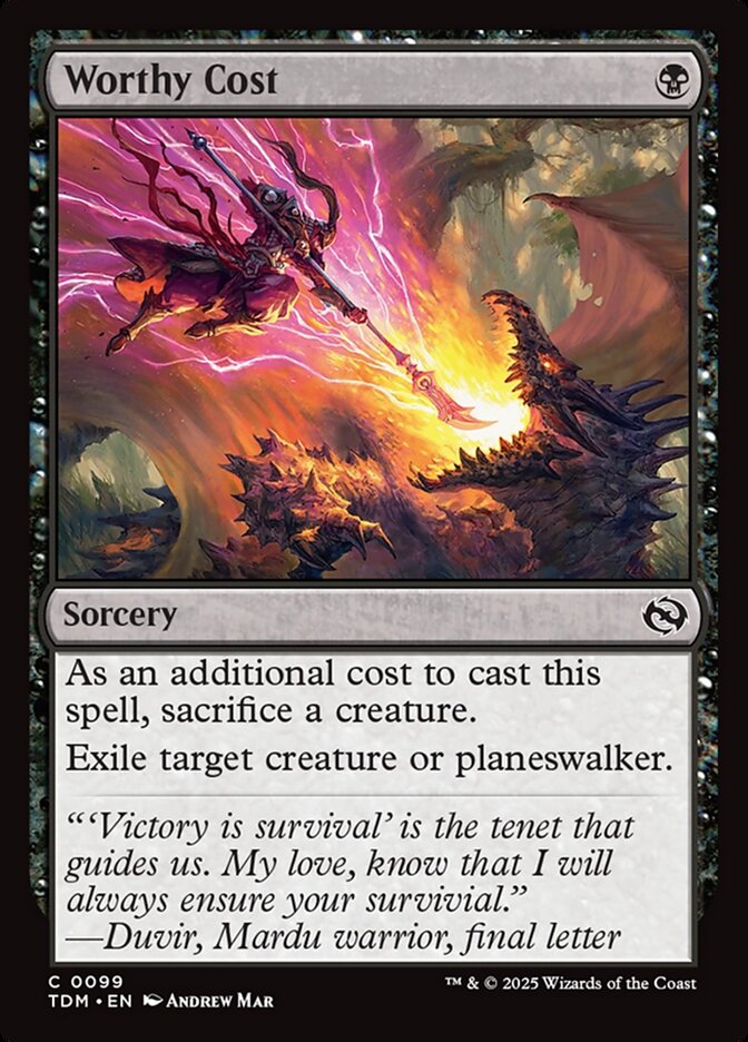 Worthy Cost – Common Magic: The Gathering card from Tarkir: Dragonstorm (#99)
