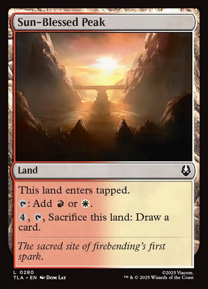 Sun-Blessed Peak – Common Magic: The Gathering card from Avatar: The Last Airbender (#280)
