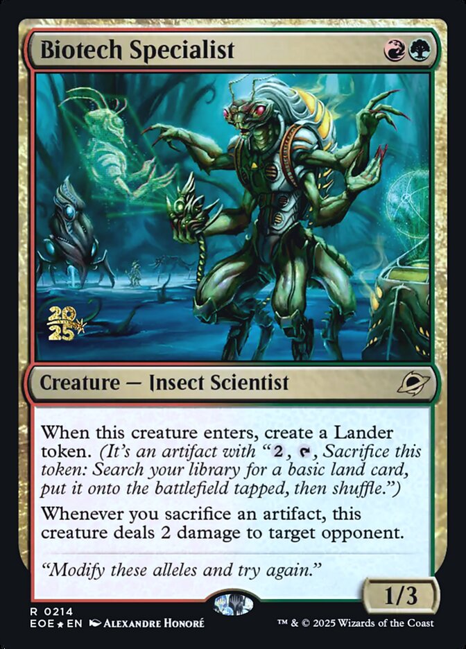 Biotech Specialist – Rare Magic: The Gathering card from Edge of Eternities Promos (#214s)