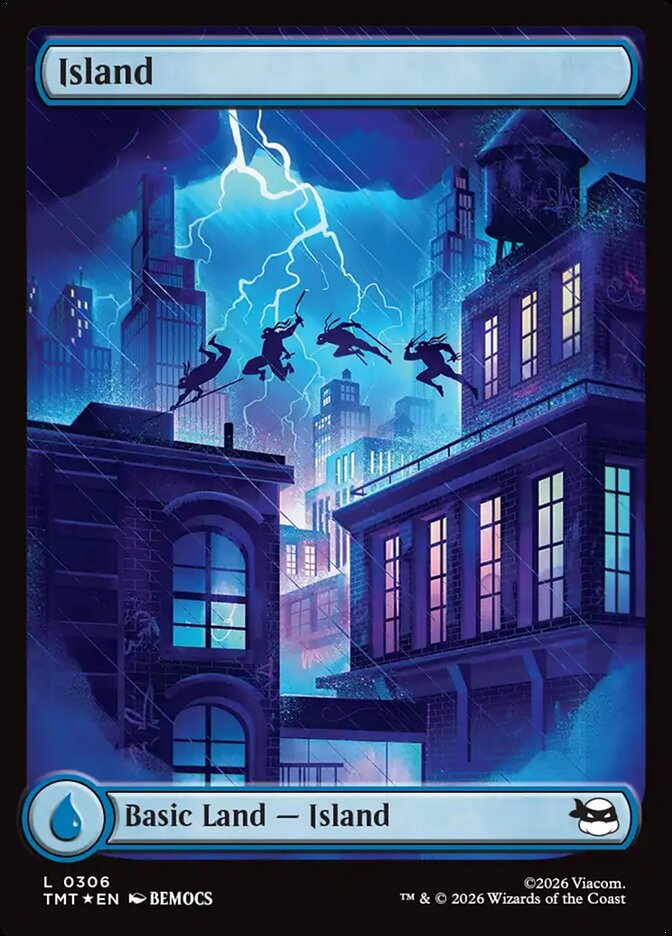 Island – Common Magic: The Gathering card from Teenage Mutant Ninja Turtles (#306)