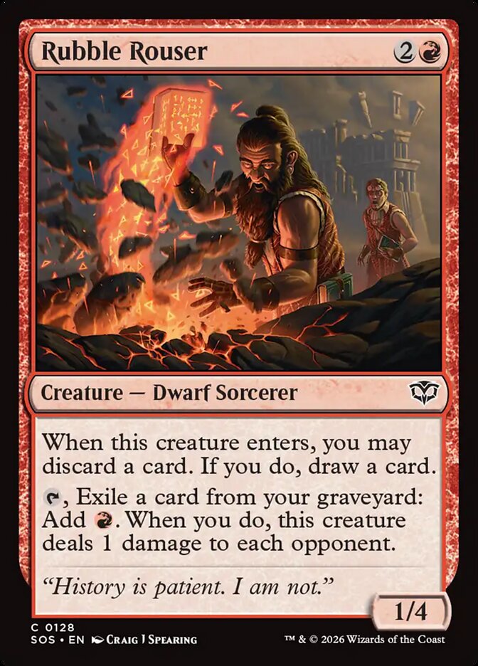 Rubble Rouser – Common Magic: The Gathering card from Secrets of Strixhaven (#128)
