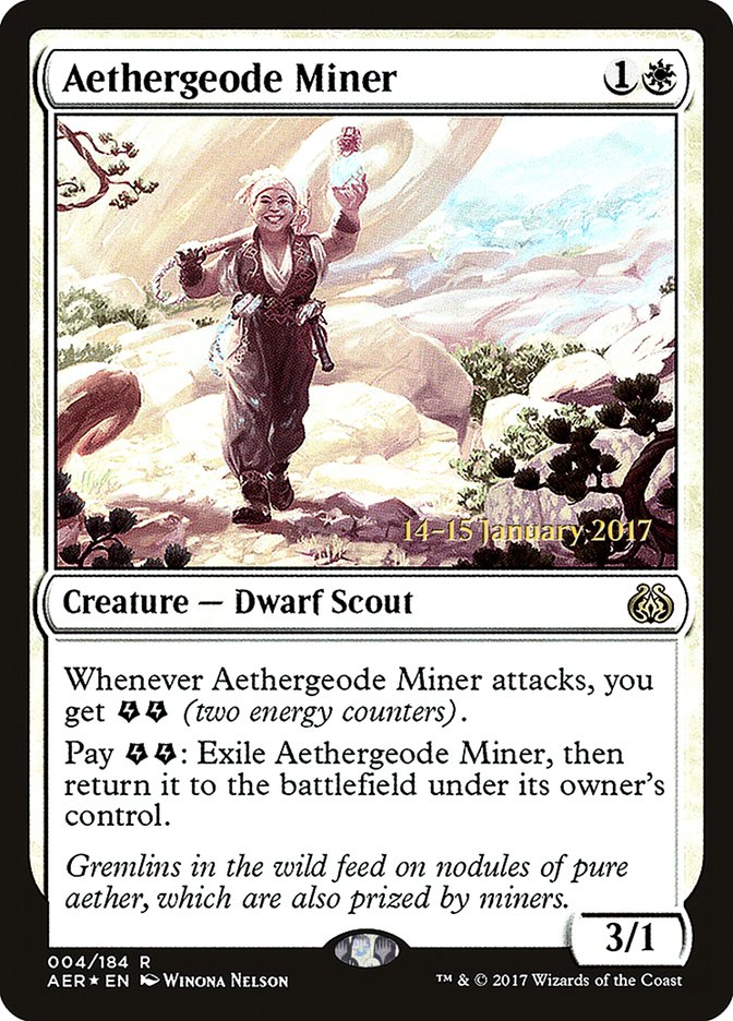 Aethergeode Miner – Rare Magic: The Gathering card from Aether Revolt Promos (#4s)