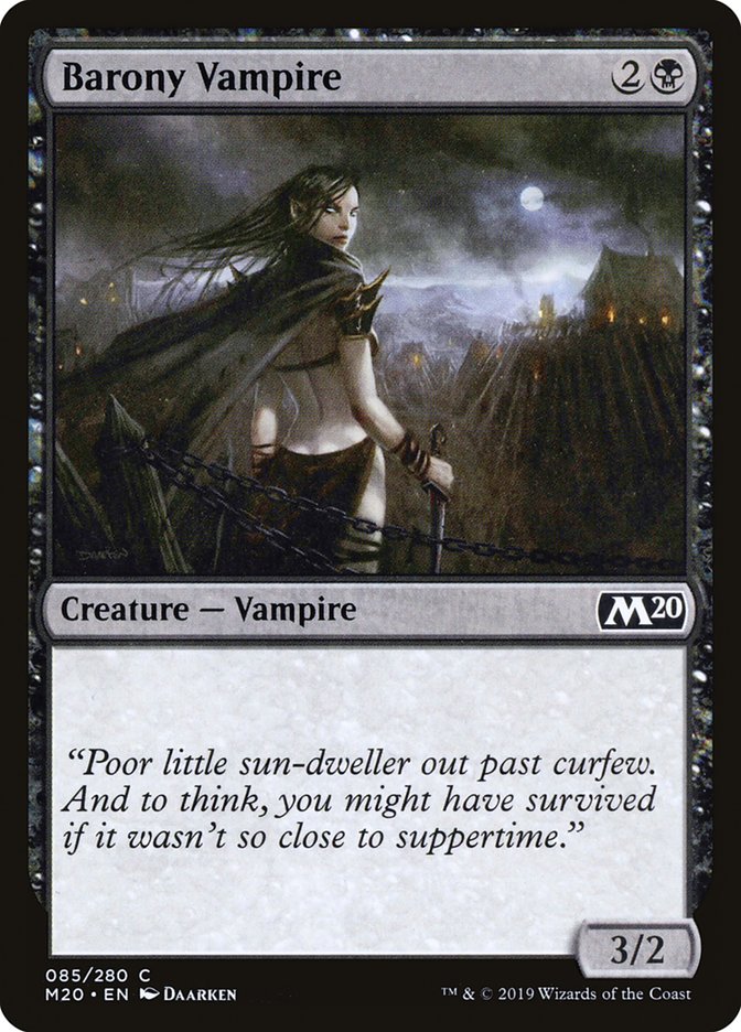 Barony Vampire – Common Magic: The Gathering card from Core Set 2020 (#85)
