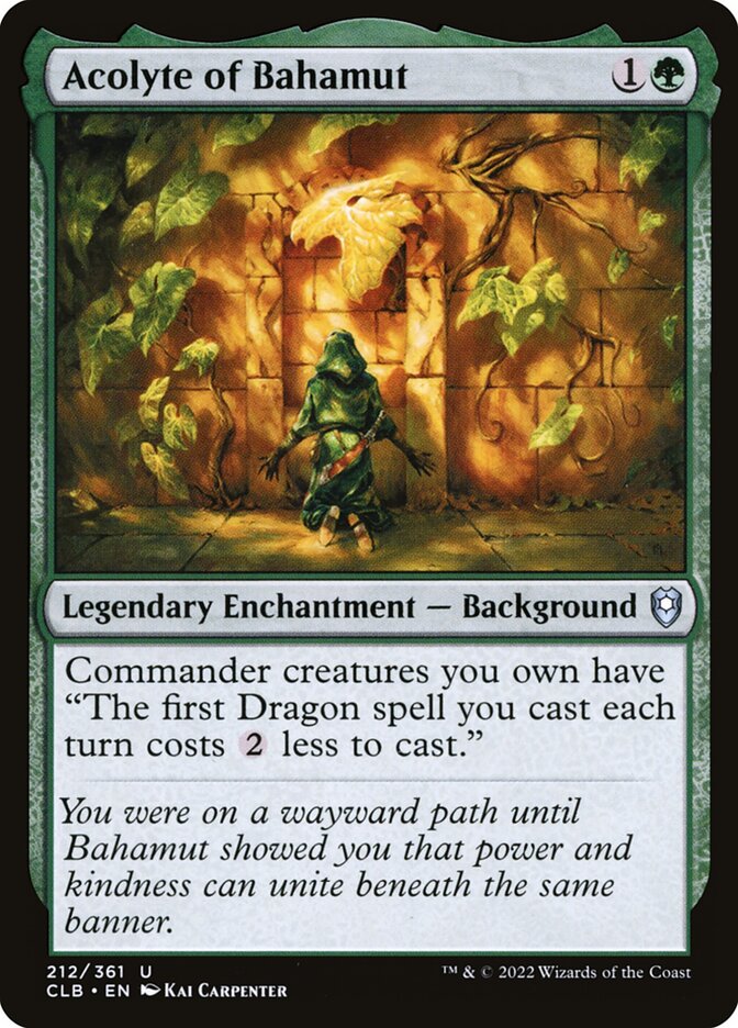 Acolyte of Bahamut – Uncommon Magic: The Gathering card from Commander Legends: Battle for Baldur's Gate (#212)