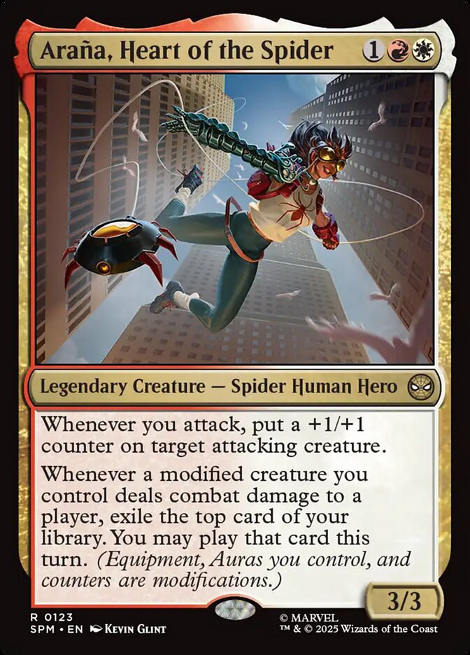 Araña, Heart of the Spider – Rare Magic: The Gathering card from Marvel's Spider-Man (#123)