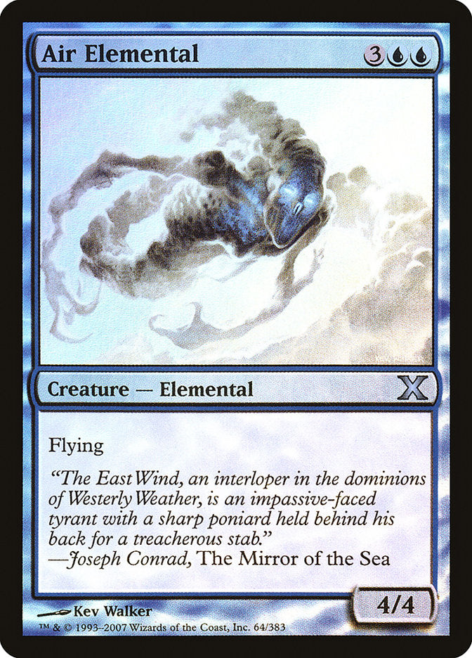 Air Elemental – Uncommon Magic: The Gathering card from Tenth Edition (#64★)