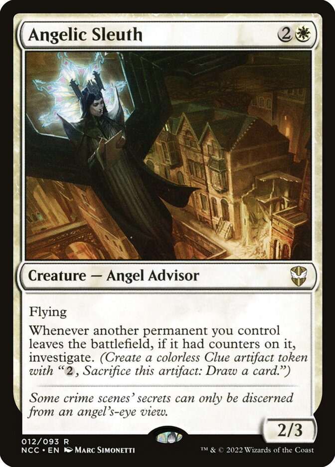 Angelic Sleuth – Rare Magic: The Gathering card from New Capenna Commander (#12)