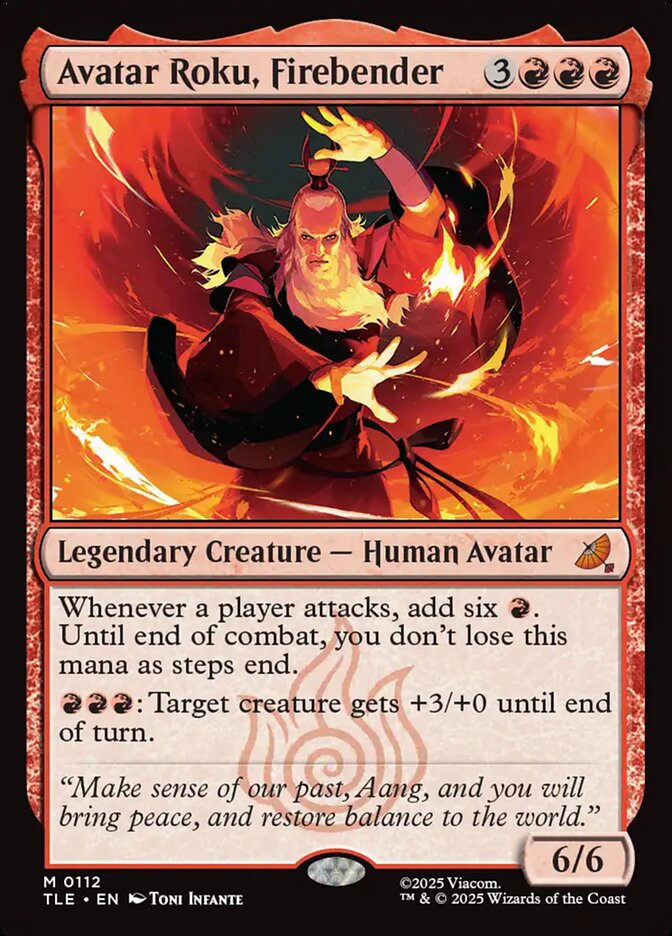 Avatar Roku, Firebender – Mythic Magic: The Gathering card from Avatar: The Last Airbender Eternal (#112)