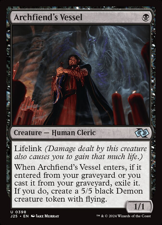 Archfiend's Vessel – Uncommon Magic: The Gathering card from Foundations Jumpstart (#398)