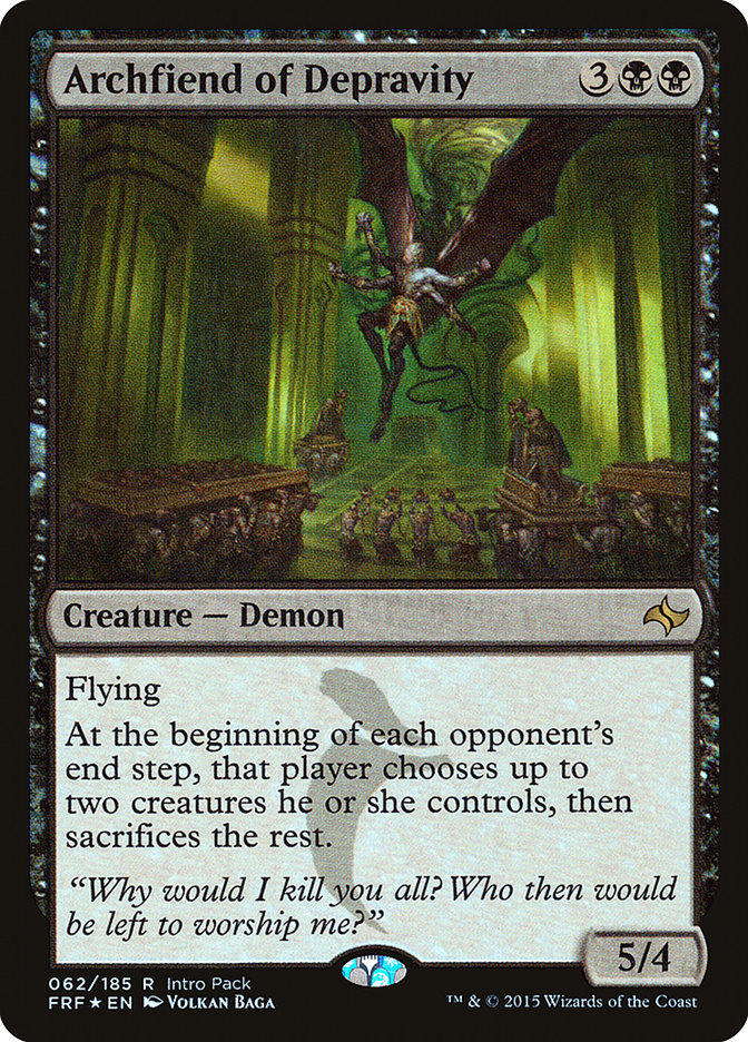 Archfiend of Depravity – Rare Magic: The Gathering card from Fate Reforged Promos (#62)