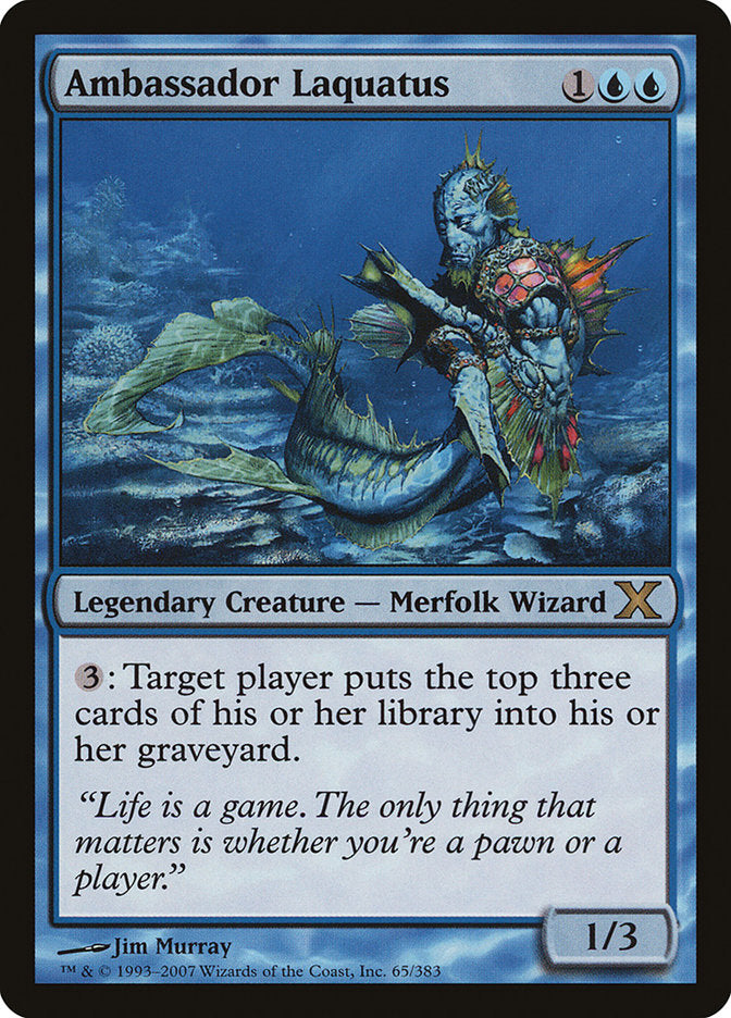 Ambassador Laquatus – Rare Magic: The Gathering card from Tenth Edition (#65)