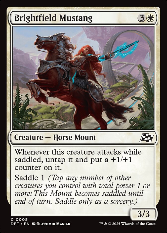 Brightfield Mustang – Common Magic: The Gathering card from Aetherdrift (#5)