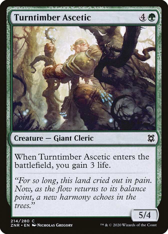 Turntimber Ascetic – Common Magic: The Gathering card from Zendikar Rising (#214)