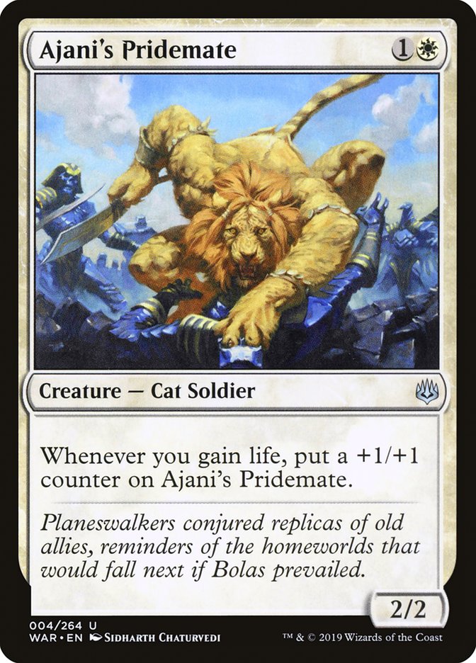 Ajani's Pridemate – Uncommon Magic: The Gathering card from War of the Spark (#4)