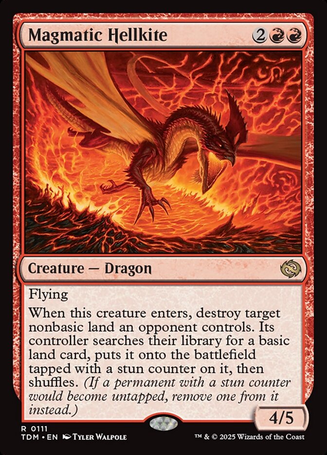 Magmatic Hellkite – Rare Magic: The Gathering card from Tarkir: Dragonstorm (#111)