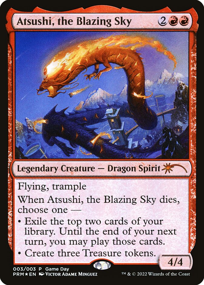 Atsushi, the Blazing Sky – Mythic Magic: The Gathering card from Wizards Play Network 2022 (#3)