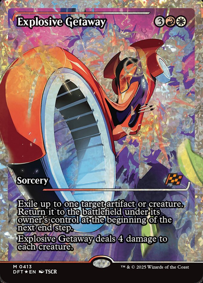 Explosive Getaway – Mythic Magic: The Gathering card from Aetherdrift (#413)
