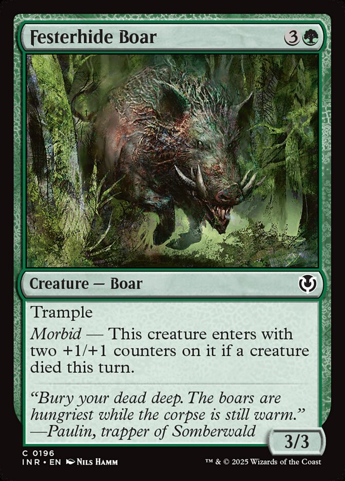 Festerhide Boar – Common Magic: The Gathering card from Innistrad Remastered (#196)