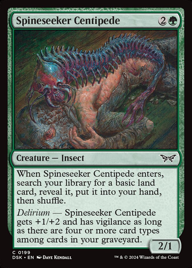 Spineseeker Centipede – Common Magic: The Gathering card from Duskmourn: House of Horror (#199)