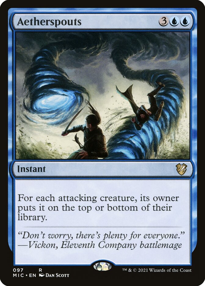 Aetherspouts – Rare Magic: The Gathering card from Midnight Hunt Commander (#97)