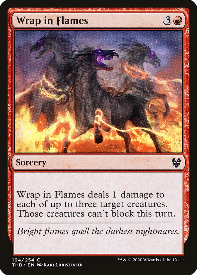 Wrap in Flames – Common Magic: The Gathering card from Theros Beyond Death (#164)