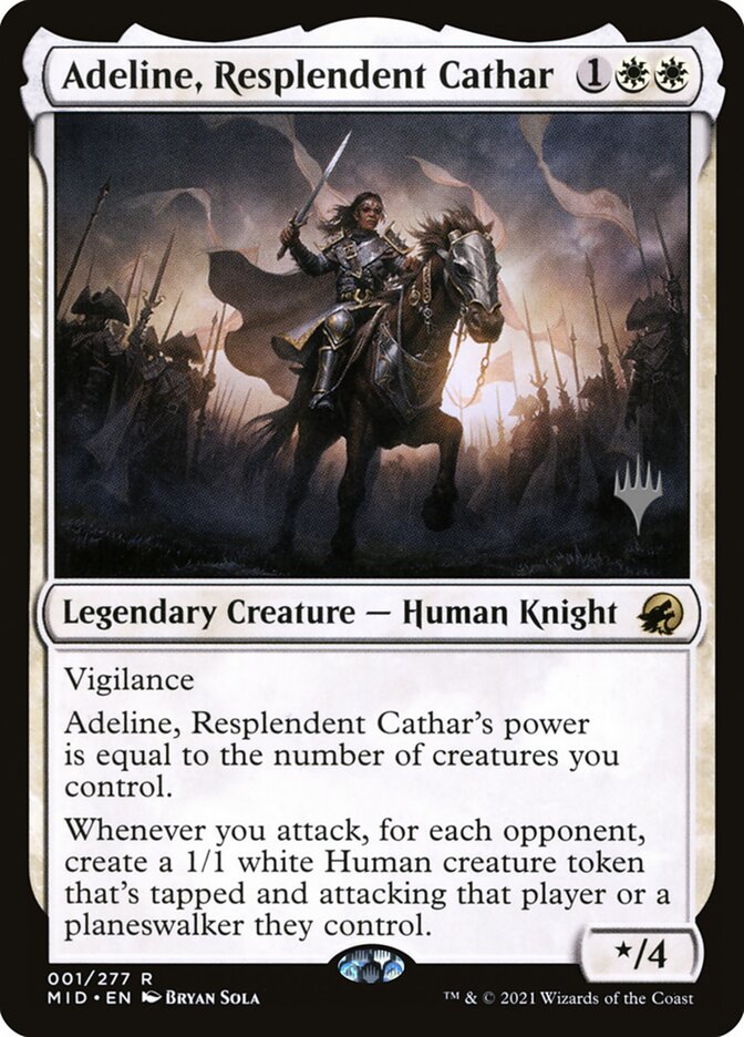 Adeline, Resplendent Cathar – Rare Magic: The Gathering card from Innistrad: Midnight Hunt Promos (#1p)