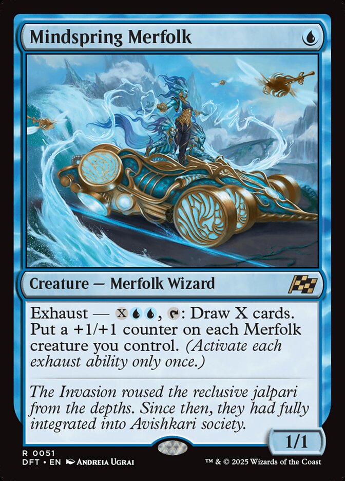 Mindspring Merfolk – Rare Magic: The Gathering card from Aetherdrift (#51)