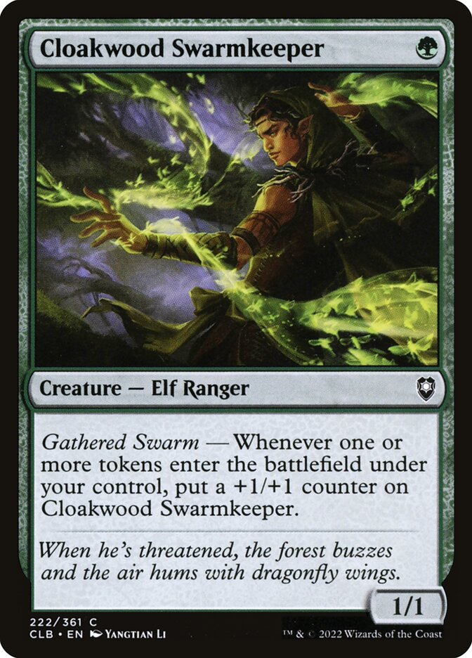 Cloakwood Swarmkeeper – Common Magic: The Gathering card from Commander Legends: Battle for Baldur's Gate (#222)
