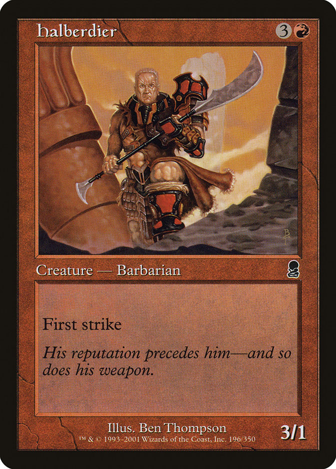 Halberdier – Common Magic: The Gathering card from Odyssey (#196)