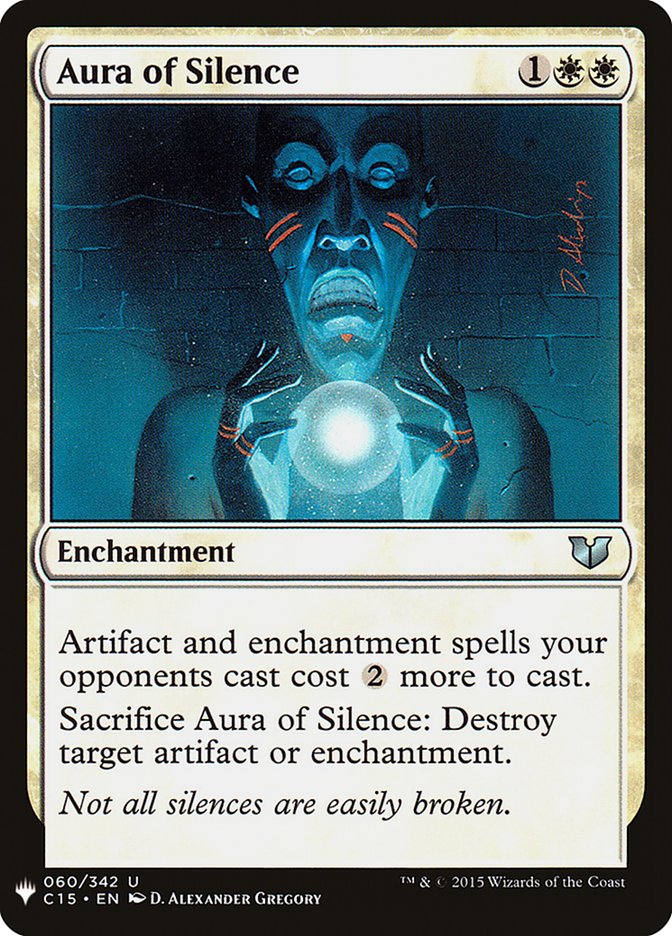 Aura of Silence – Uncommon Magic: The Gathering card from The List (#C15-60)