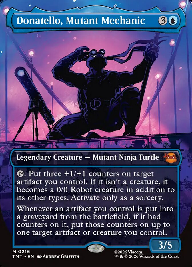 Donatello, Mutant Mechanic – Mythic Magic: The Gathering card from Teenage Mutant Ninja Turtles (#216)