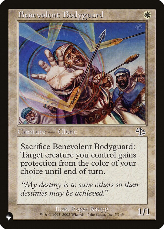 Benevolent Bodyguard – Common Magic: The Gathering card from The List (#JUD-5)