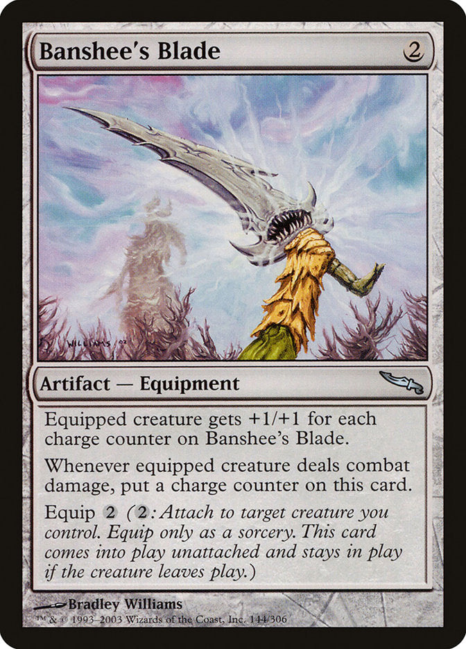 Banshee's Blade – Uncommon Magic: The Gathering card from Mirrodin (#144)